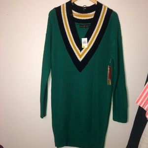 Green sweater dress